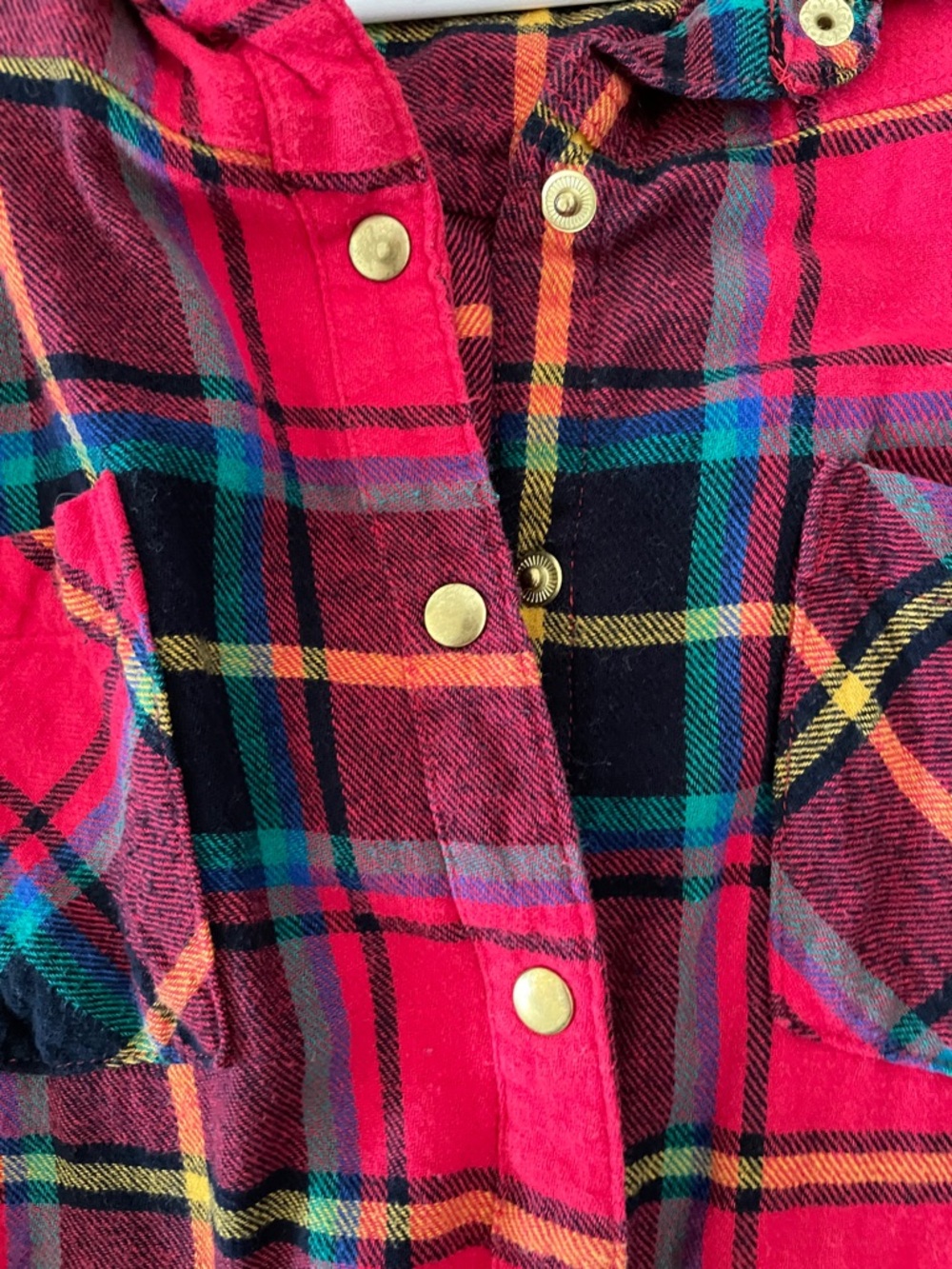 Derek Heart Red, Green and Yellow Plaid Shirt - Picture 3 of 4